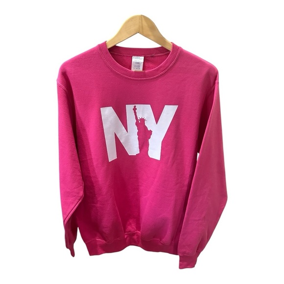 Port & Company NY Graphic Sweatshirt - Hot Pink, Size Medium - Picture 3 of 7